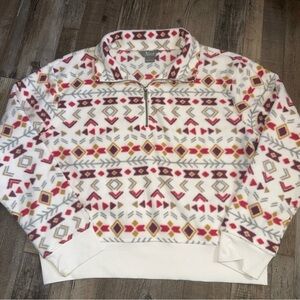 Natural Reflection Women's Aztec Western Tribal Fleece Half Zip Pullover Size M